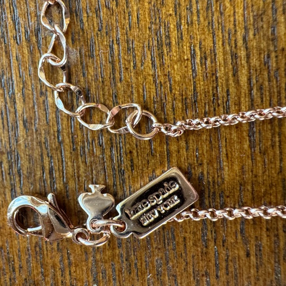 Kate Spade New York "Spot The Spade" Pave Pendant Necklace in Rose Gold NWT - Picture 7 of 13
